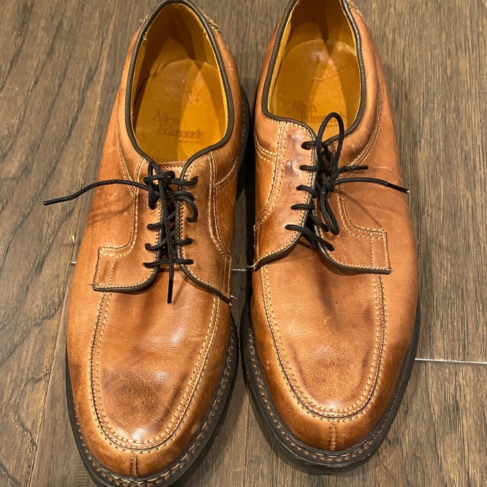 Allen Edmonds Men's Tan Leather Oxfords Wilbert Size 9.5 - Picture 7 of 8
